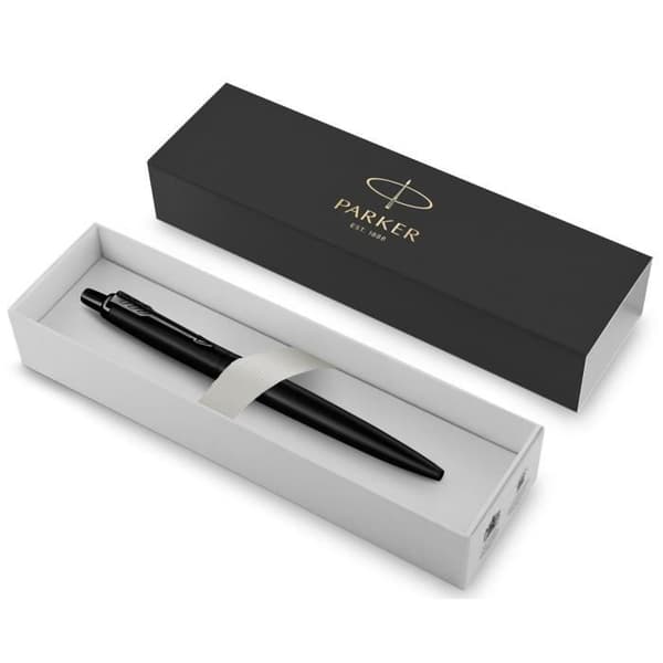 PARKER Jotter - Special Edition XL Monokrom svart kulspetspenna, guldkant, blå medium spets refill, presentförpackning