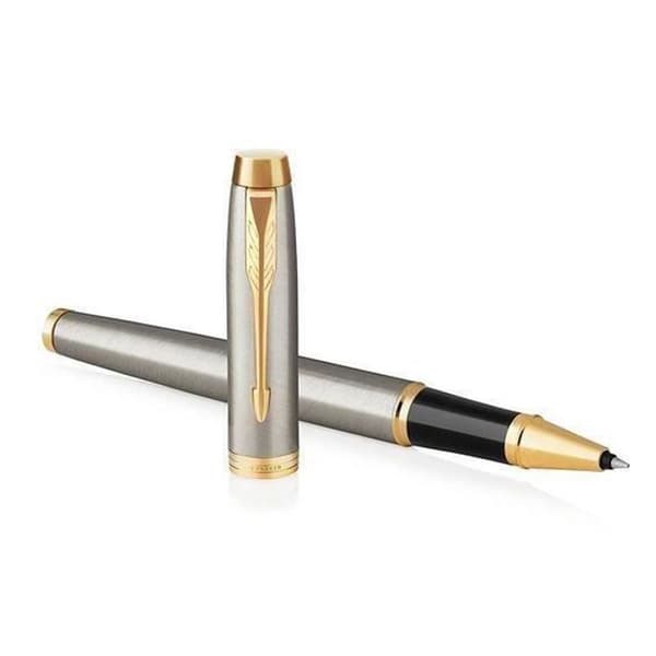 Parker IM, Kulspetspenna, Grå, Svart, Mässing, Guld, Rostfritt stål, Tunn, Ambidextrous