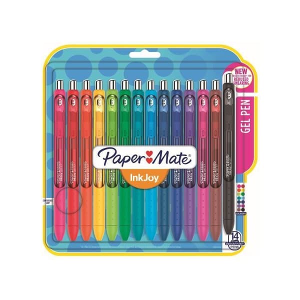 Paper Mate Inkjoy Gel - 14 Gel bläckpennor - Blandade färger - Medium punkt 0,7 mm - i blisterförpackning