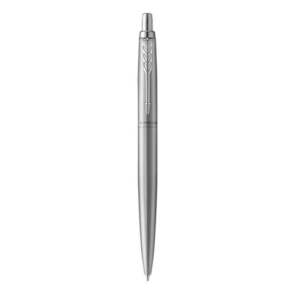 PARKER Jotter - Special Edition XL Monokrom kulspetspenna i stål, kromkant, blå refill med medelspets, presentförpackning