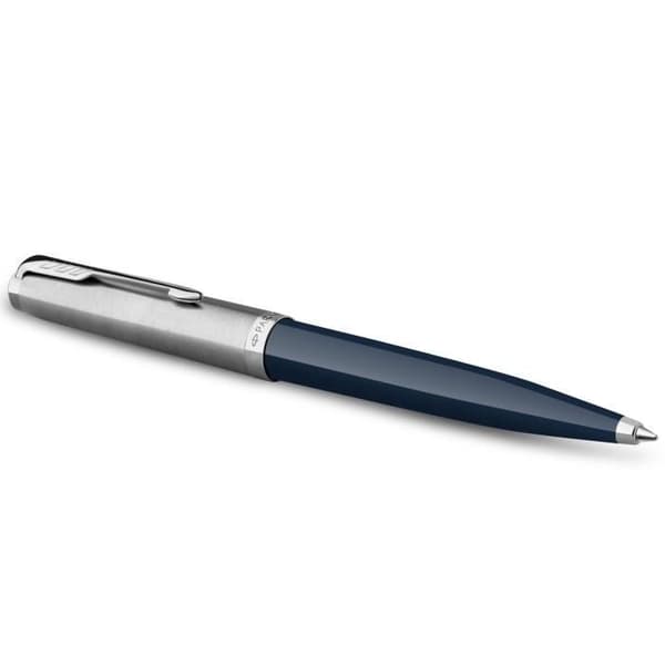 PARKER 51 Kulspetspenna, midnattsblå hartskropp + kapsyl i polerat rostfritt stål, palladiumkant, svart refill, medium spets, presentförpackning