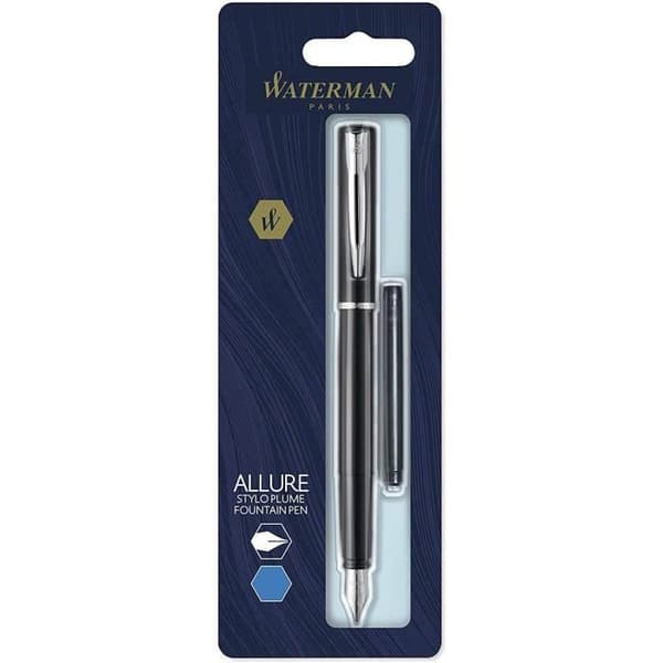 Stylo Plume - WATERMAN - Allure - Mattsvart Korpus - Kromattribut - Fint Spets