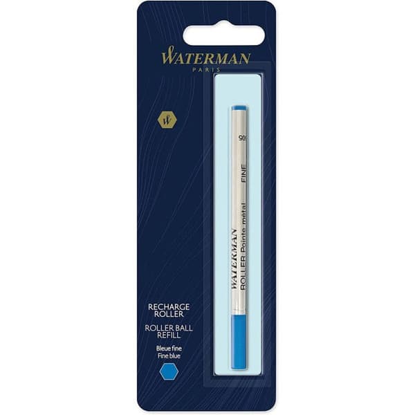 Rechargeroller - WATERMAN - Fin spets - Blått bläck - Blister X 1 - Återuppladdningsbar