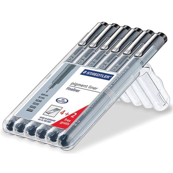 STAEDTLER Etui med 6 kalibrerade spetspennor