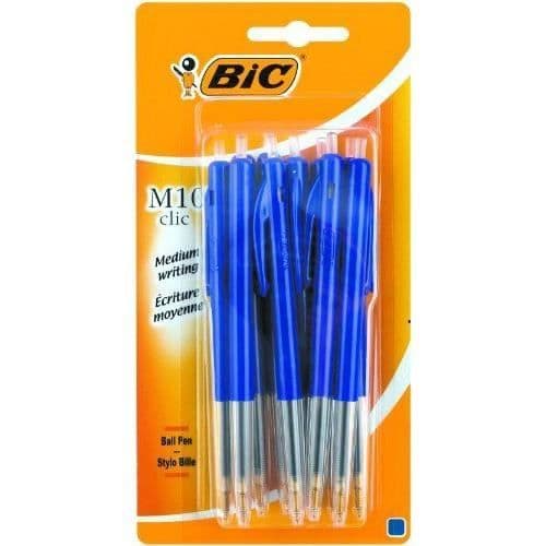 Bic M10 Clic kulspetspenna Medium Point Blue Pack of 10 (UK Import)