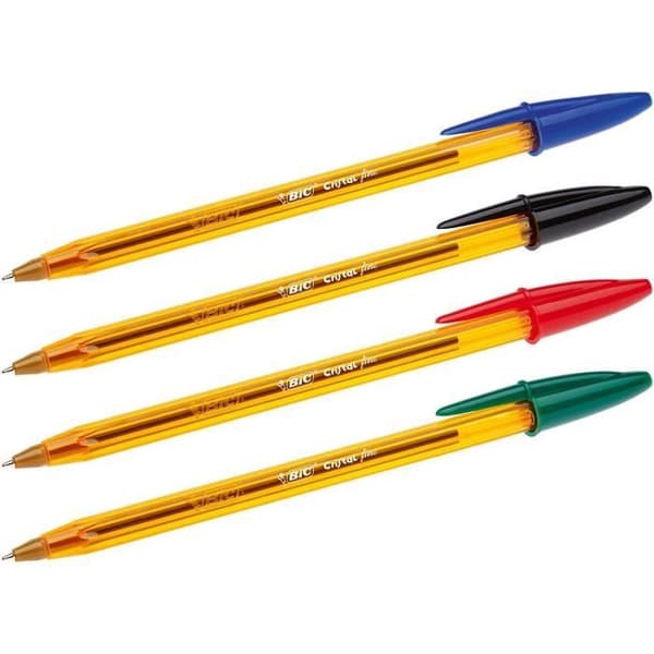 BIC® - Set med 27 Cristal® Fine Original kulspetspennor - Svart, blå, röd och grön