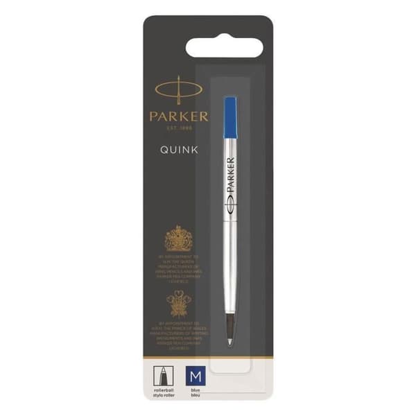 PARKER Rollerball penna refill, medium spets, blå, blister X 1