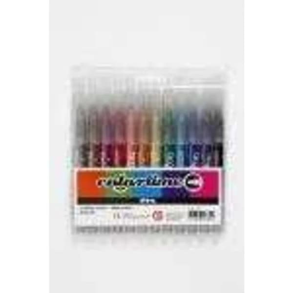 Glittrande pennor - COLORTIME - Spets 4,2 mm - Paket med 12 - Färgmix - Blanda