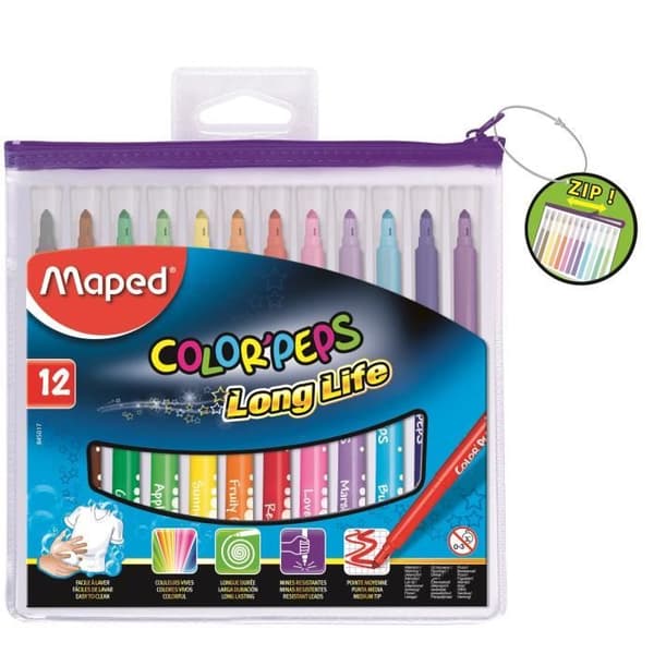 MAPED Color'peps Long Life Pen Kit 12 färger