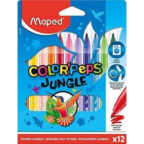 MAPED FÄRG PEPS JUNGEL SET MED 12 FÄRGANDE HERR 845902