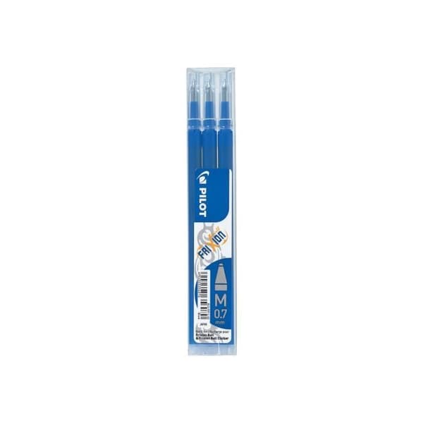 PILOT- Fodral med 6 Frixion kulpåfyllningar (blå) + 1 fodral med 3 Frixion kulpåfyllningar (blå) - Medium spets - blått bläck
