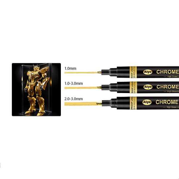 INF Metalliske tuschpenne, 3-pak