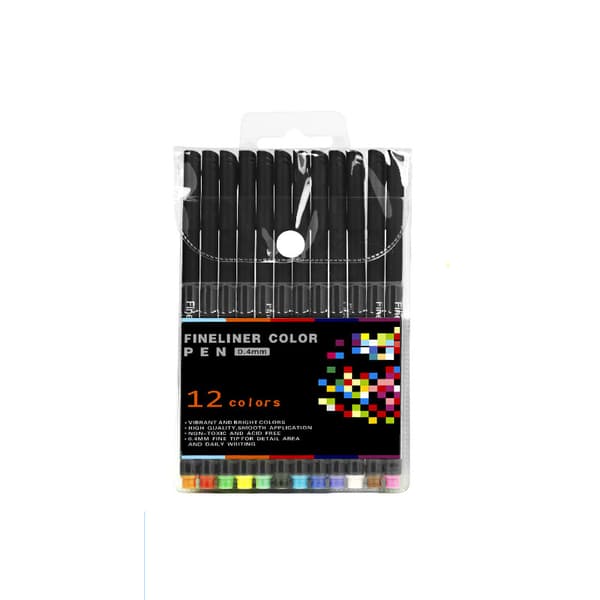 INF Fineliner Pen Sæt, Farvede Fine Tip Tegnepenne 12 color set