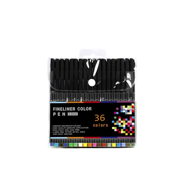 INF Fineliner Pen Sæt, Farvede Fine Tip Tegnepenne 36 color set