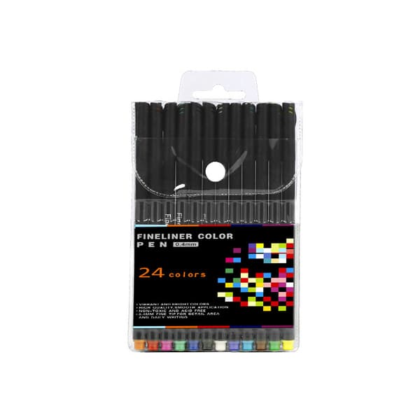 INF Fineliner Pen Sæt, Farvede Fine Tip Tegnepenne 24 color set
