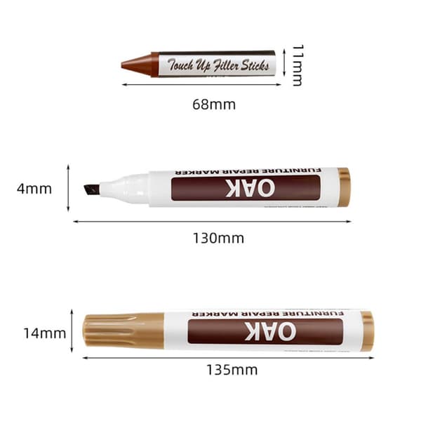 INF Huonekalujen korjauspakkaus - Kosmeettiset tussit ja vahaliidut teroittimella 10 colors