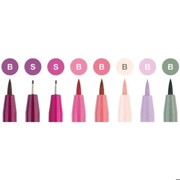 Feutrar - Faber-Castell - Pitt Artist Pen - 8 Feutrar - Nyans av Rosa - Avancerad