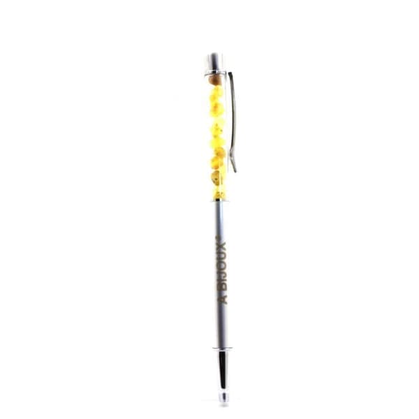 Australian Yellow Opal Mineral Pen - ABIJOUX - Kulspets - Svart - Medium - Påfyllningsbar