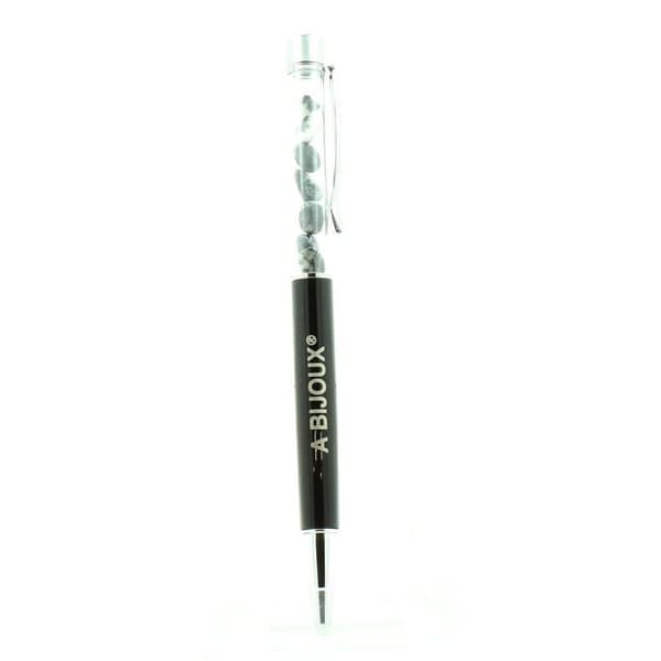 Stylo mineral Jaspis zebrad från Brasilien - ABIJOUX - Kulspets - Svart bläck - Medelspets - Påfyllningsbar