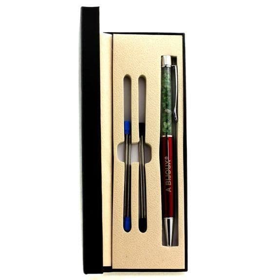 Stylo boll - ABIJOUX - Brut Tsavorite granat - Svart - Återuppladdningsbar - Medium