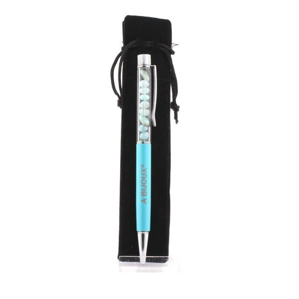 Mineralpenna - ABIJOUX - Brasilien Amazonit - Kula - Svart - Uppladdningsbar - Unisex