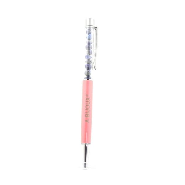Mineral stylus - ABIJOUX - Lapis Lazuli - Färg Rosa Lax - Kulspets - Svart bläck