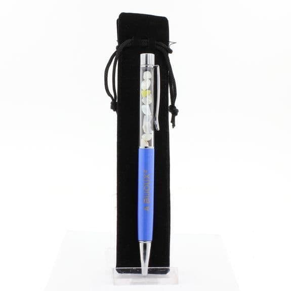 Mineralpenna - ABIJOUX - Lapislazuli - Svart bläck - Medelspets - Återfyllbar