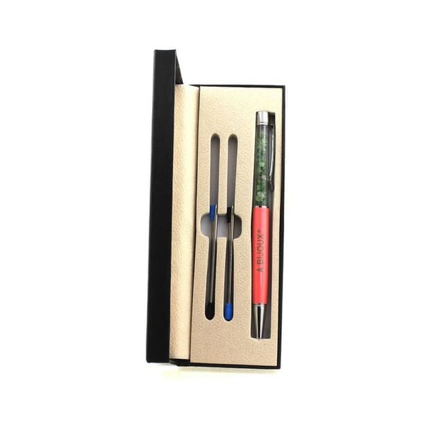 Stylo - ABIJOUX - Brut Tsavorite granat - Svart bläck - Medium spets - Återuppladdningsbar