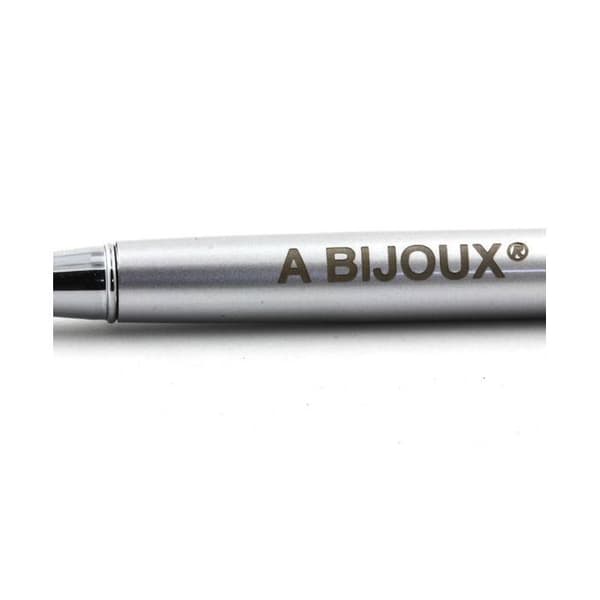 Stylo - ABIJOUX - Bruten flerfärgad turmalin - Uppladdningsbar - Svart bläck - Medium spets