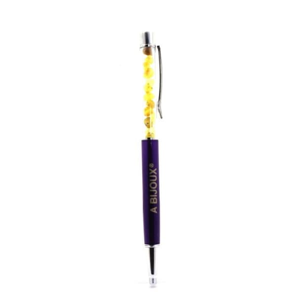 Australian Yellow Opal Mineral Pen - ABIJOUX - Kulspets - Svart - Medium - Påfyllningsbar