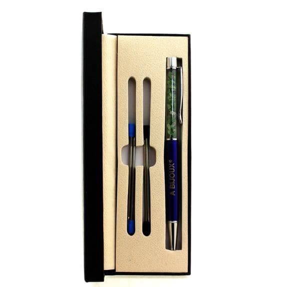 Raw Tsavorite Granat Mineral Pen Tanzania - ABIJOUX - Kulspets - Svart - Medium