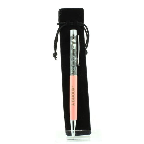 Stift i mineraler - ABIJOUX - Jaspis zebra - Återfyllbar - Svart eller blå bläck - Unisex