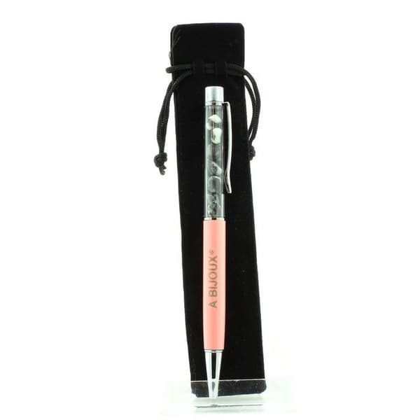 Stift i mineraler - ABIJOUX - Jaspis zebra - Återfyllbar - Svart eller blå bläck - Unisex
