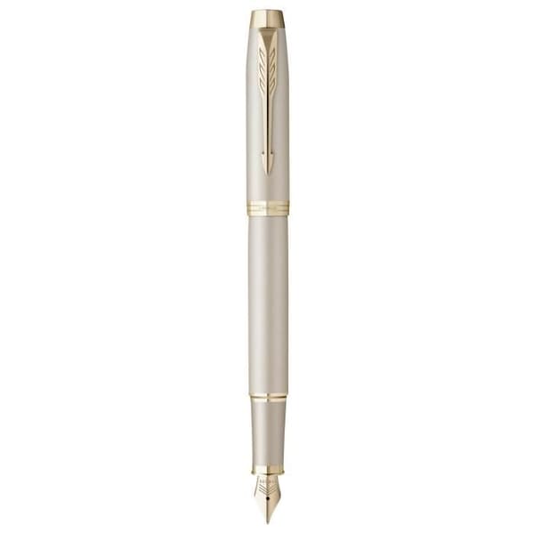 Parker IM Monokrom reservoarpenna - Champagne - Medium Spets - Blått bläck - Presentförpackning