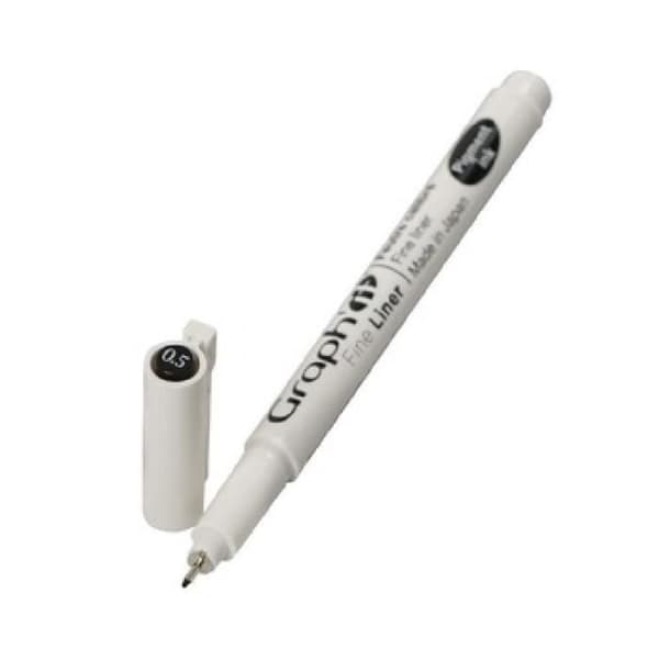 Fineliner - Graph'It - Modell 0.5 - Färg Svart - Fin spets - Såld styckvis