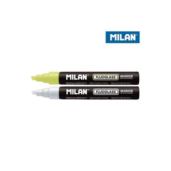 Markörer - Milano - Fluoglass - 2 markörer - Gul - Mejslad spets - 2-4mm
