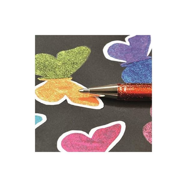 Hybrid bläckpenna - PENTEL - Dual Pen - blå/grön - 0,5 mm - glittereffekt