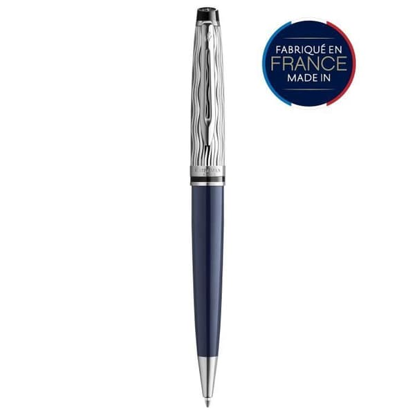 WATERMAN Expert Deluxe kulspetspenna - Blå - Palladium finish - Blå refill medium spets