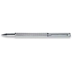 Rollerball penna - Caran d'Ache - Ecridor Chevron - Silver - Guilloché - Sexkantig kropp