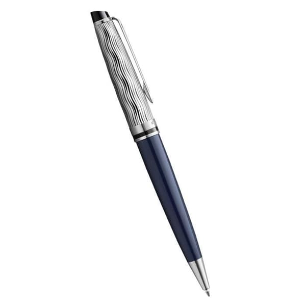 WATERMAN Expert Deluxe kulspetspenna - Blå - Palladium finish - Blå refill medium spets