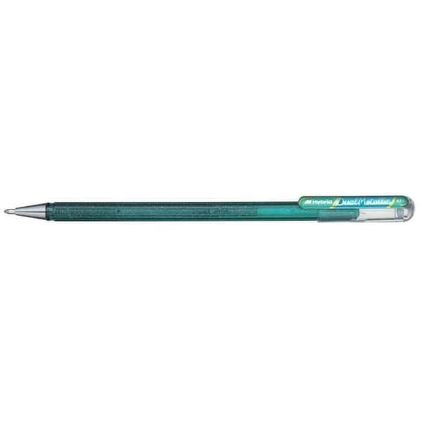 Hybrid bläckpenna - PENTEL - Dual Pen - blå/grön - 0,5 mm - glittereffekt