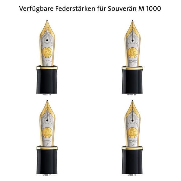 Reservoarpenna - Pelikan - M1000 - Svart - Stor spets - Uppladdningsbar
