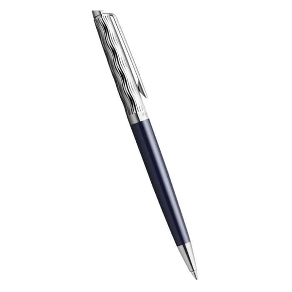 WATERMAN Hemisphere Deluxe kulspetspenna, blå, palladiumfinish, Medium Point Blue Refill, presentförpackning