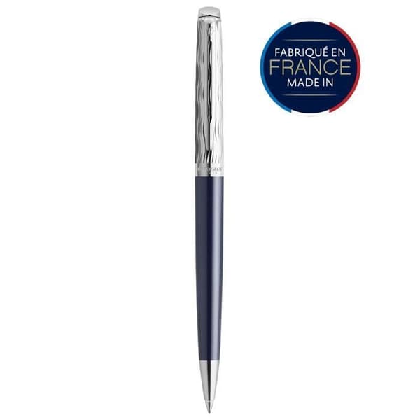 WATERMAN Hemisphere Deluxe kulspetspenna, blå, palladiumfinish, Medium Point Blue Refill, presentförpackning