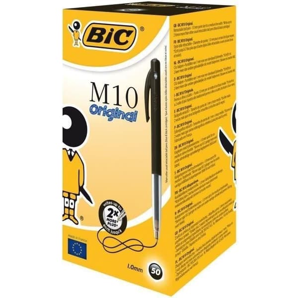 BIC® - M10® Original kulspetspenna x50 - Svart bläck
