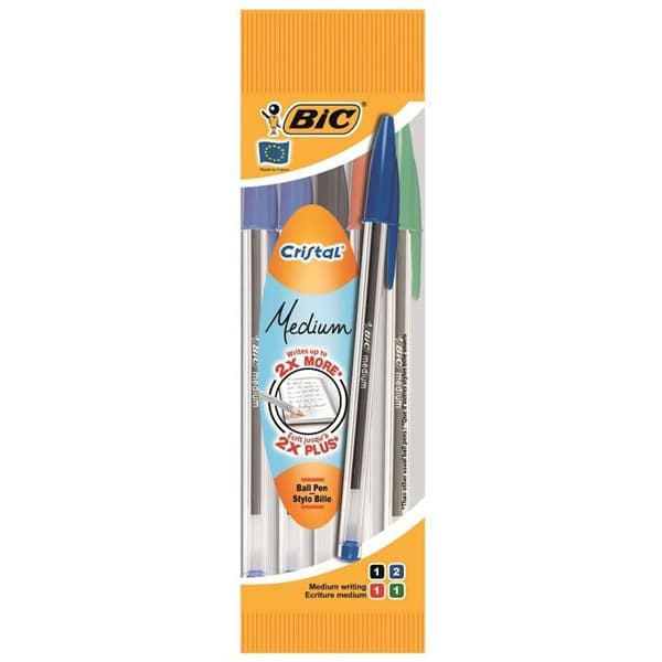 BIC® - Cristal® Original blandad kulspetspenna x5