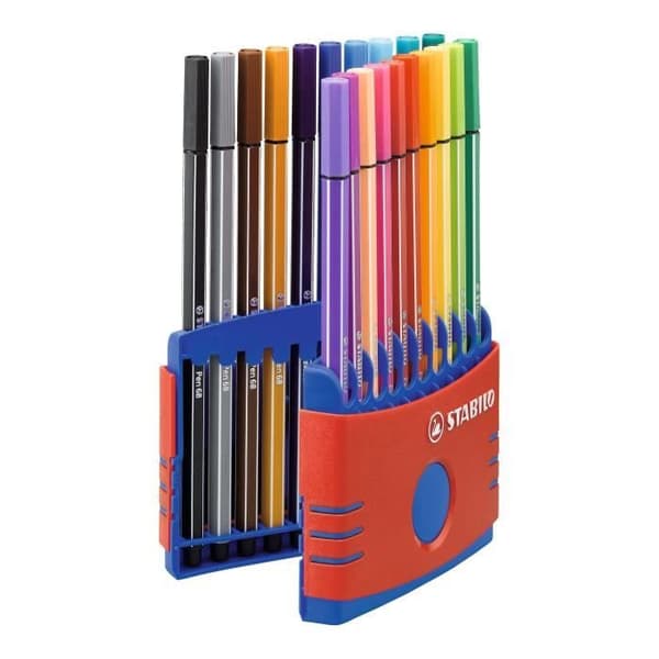 Färgpennor - STABILO - Penna 68 - Paket om 20 - Medium spets 1,0 mm - Luktfritt bläck