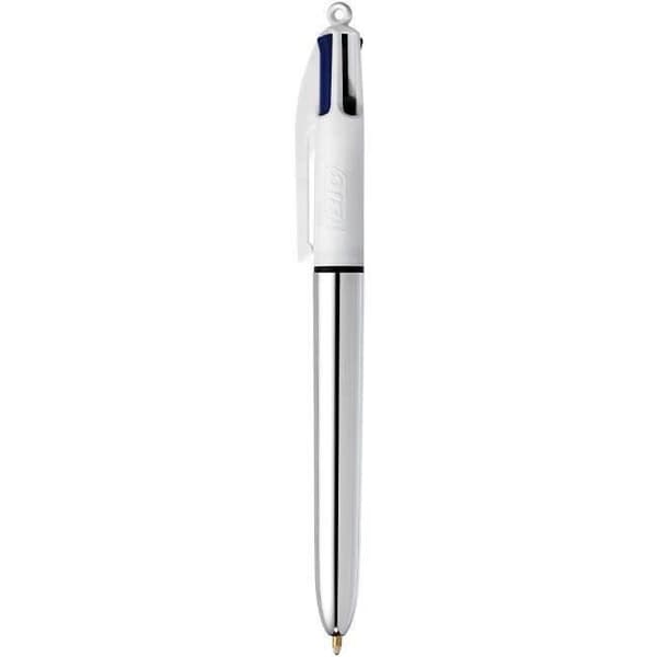 Kulspetspenna - BIC - Shine - 4 färger - Infällbar - Uppladdningsbar - Medium spets 1 mm