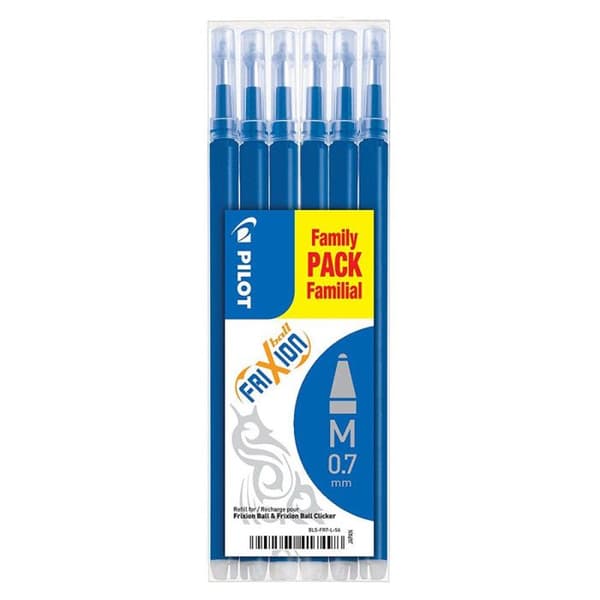PILOT Set med 6 FRIXION BALL Refills BLS-FR7 Blå