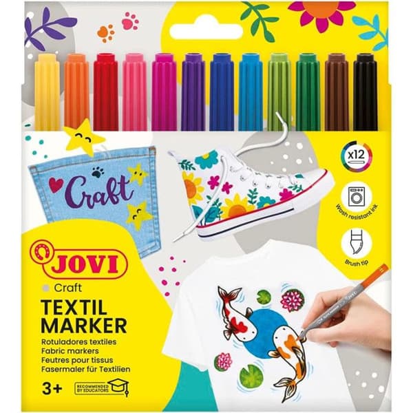 Fodral med 12 textilmarkörer - Jovi